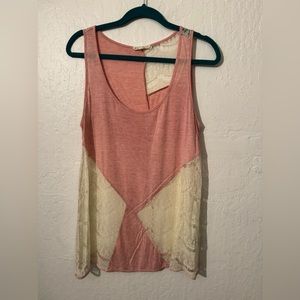 Pink and beige tank top (L)